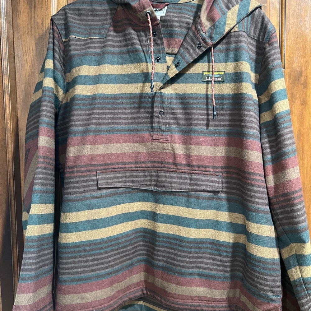 LL Bean Men's Katahdin Performance Flannel Anorak - Picture 6 of 14